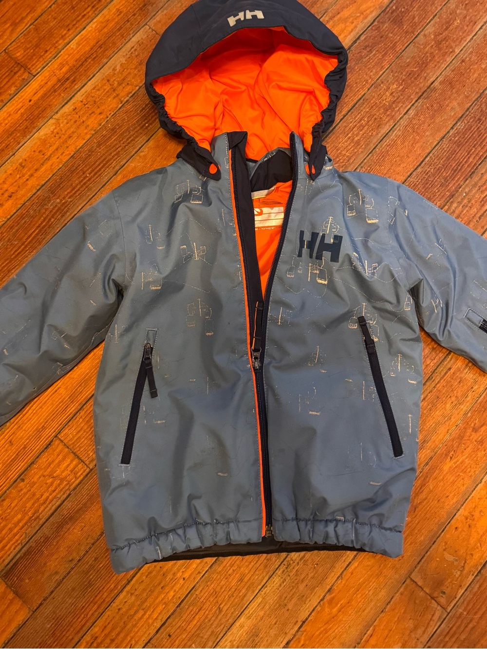 Helly Hansen Kids insulated coat with Orange Lining size 4